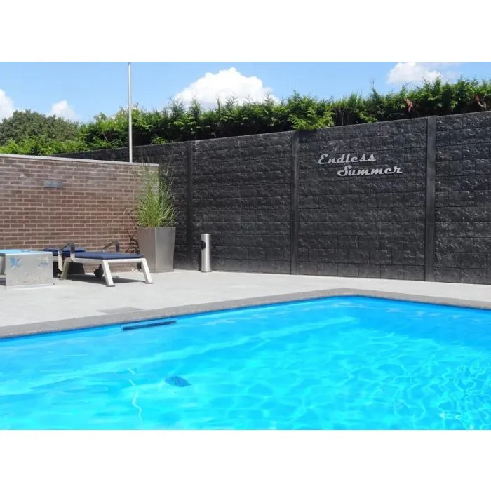 Concrete fence Rockstone 200x231cm double sided