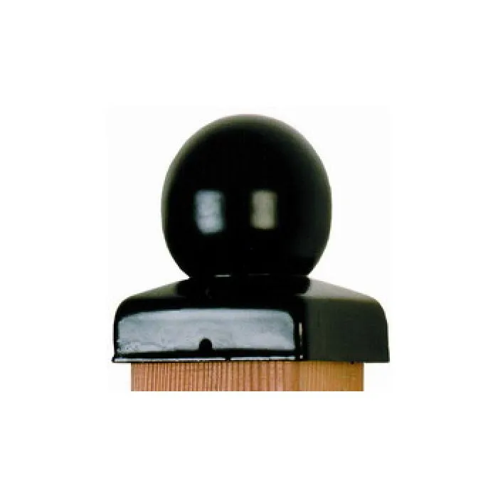 Post caps ball black 91x91mm