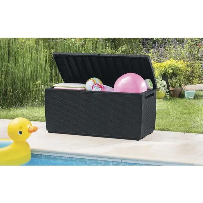 Garden Storage Box black 123x57x53,5cm 