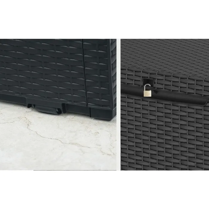 Garden Storage Box black 123x57x53,5cm 
