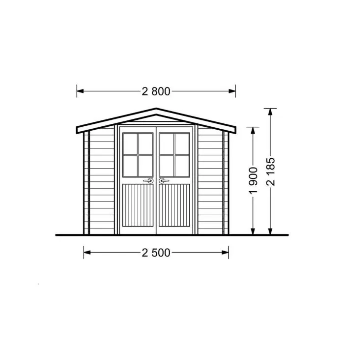 Garden shed Nano with floor 2.5x2m