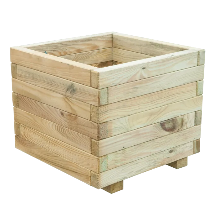 Square wooden planters 40x40x35cm