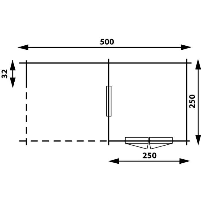Garden shed Gatwick flat roof 500x250cm