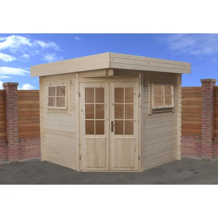 Garden shed flat roof Modern 5 sided 250x250cm / 28mm