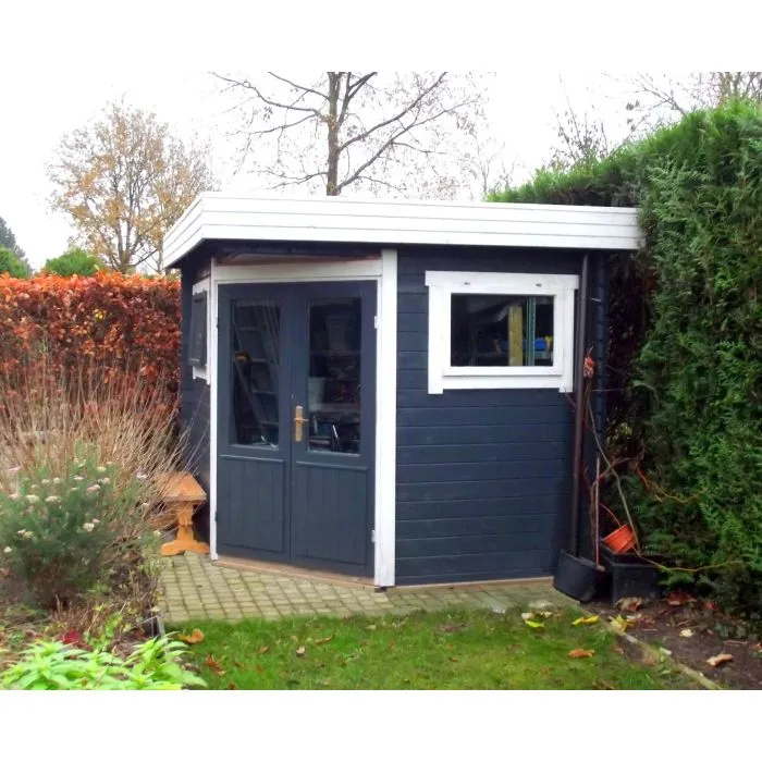 Garden shed flat roof Modern 5 sided 250x250cm / 28mm