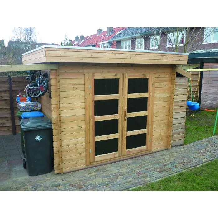 Garden shed flat roof Modern 300x250cm / 28mm