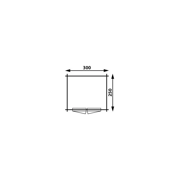 Garden shed flat roof Modern 300x250cm / 28mm