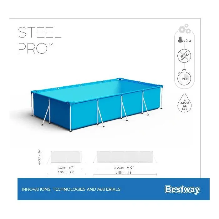 Swimming pool steel frame 300x201x66cm 
