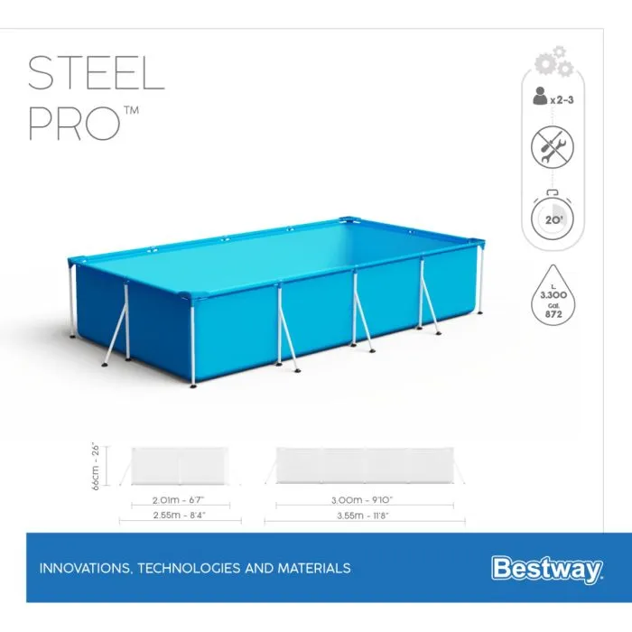 Swimming pool steel frame 300x201x66cm 