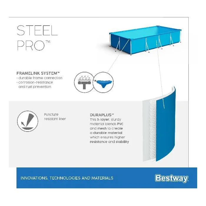 Swimming pool steel frame 400x211x81cm 