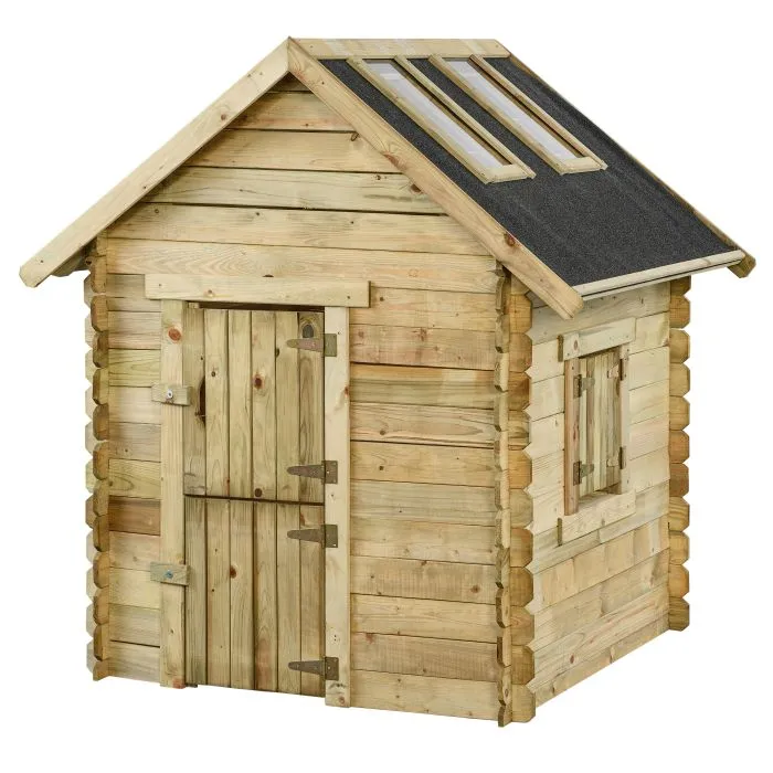 Wooden playhouse with skylight 120x120x160cm