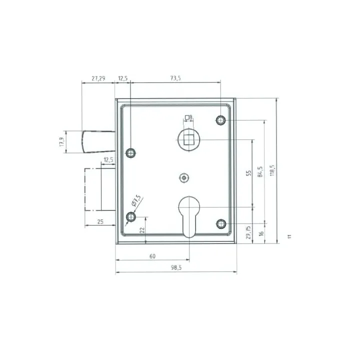 Lock, incl. Handle