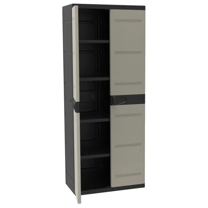Plastic storage cabinet black 70x176cm 