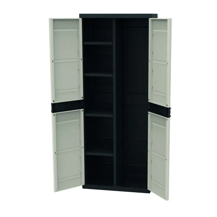 Plastic storage cupboard broom cupboard black 70x176cm 