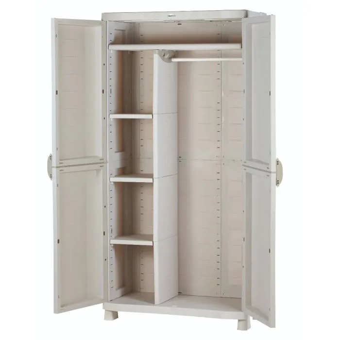 Broom closet cabinet grey 90x184cm