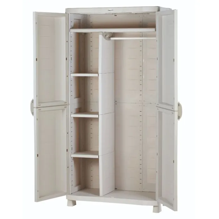 Plastic storage cupboard broom cupboard beech 70x184cm 