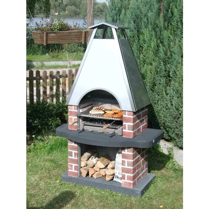 Masonry barbecue Reina stainless steel 185x120cm / 400kgs