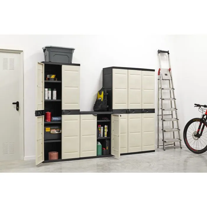 Plastic storage cabinet black 70x176cm 