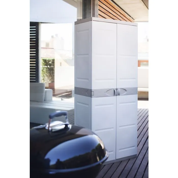 Plastic storage cupboard broom cupboard gray 70x176cm 