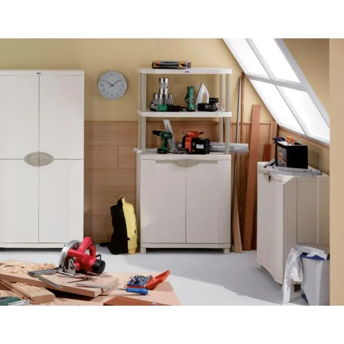 Broom closet cabinet grey 70x184cm