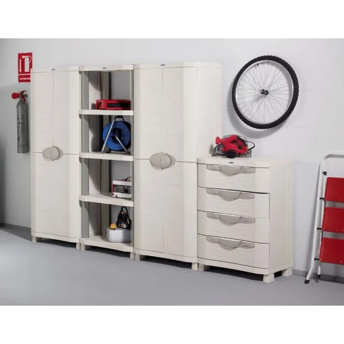 Broom closet cabinet grey 90x184cm