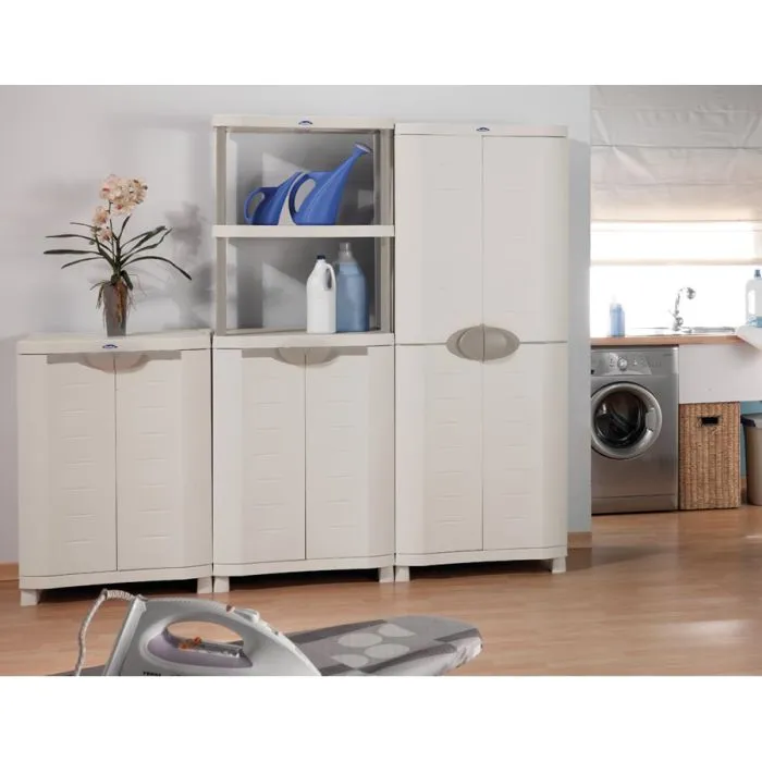 Broom closet cabinet grey 90x184cm