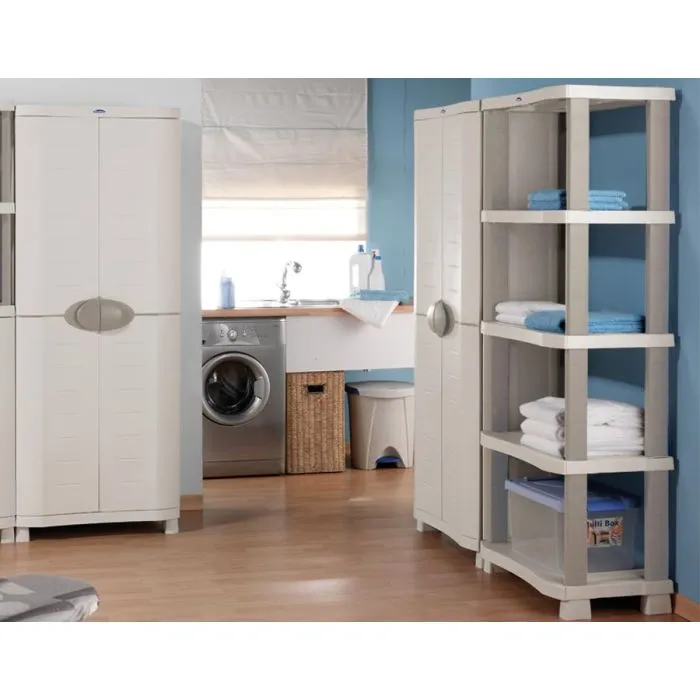 Broom closet cabinet grey 70x184cm