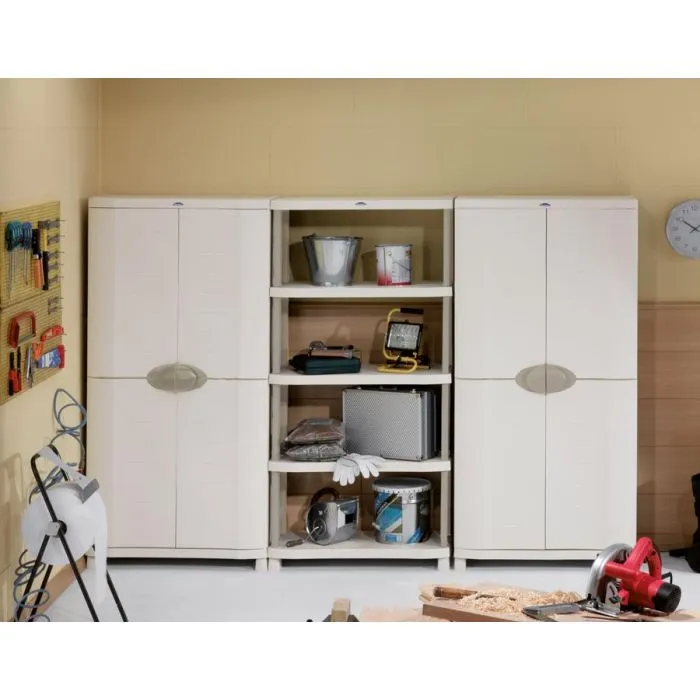 Broom closet cabinet grey 90x184cm