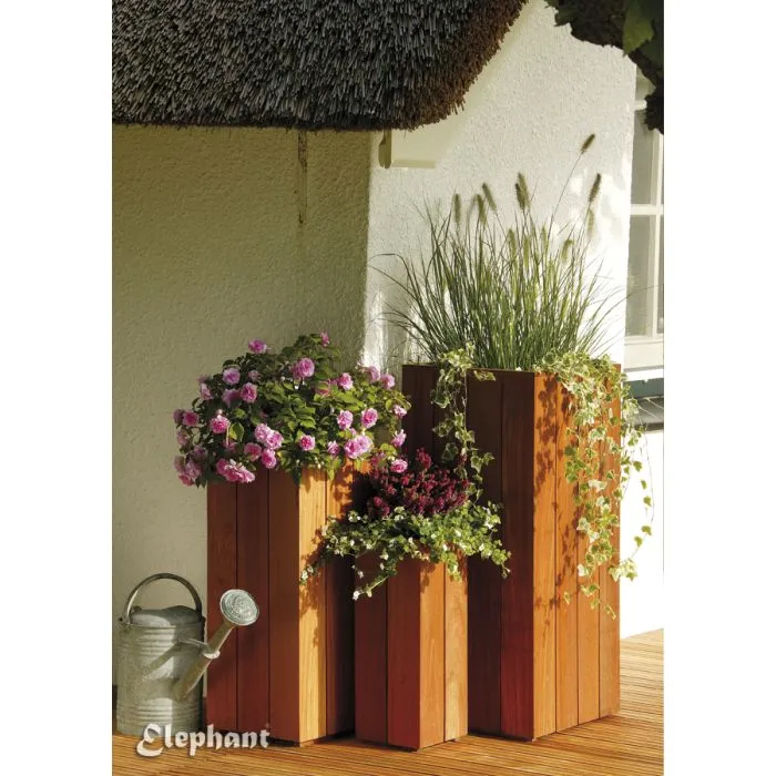 Square wooden planters hardwood Bangkirai 70x30x30cm