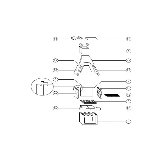 Masonry barbecue 195x93cm / 300kgs