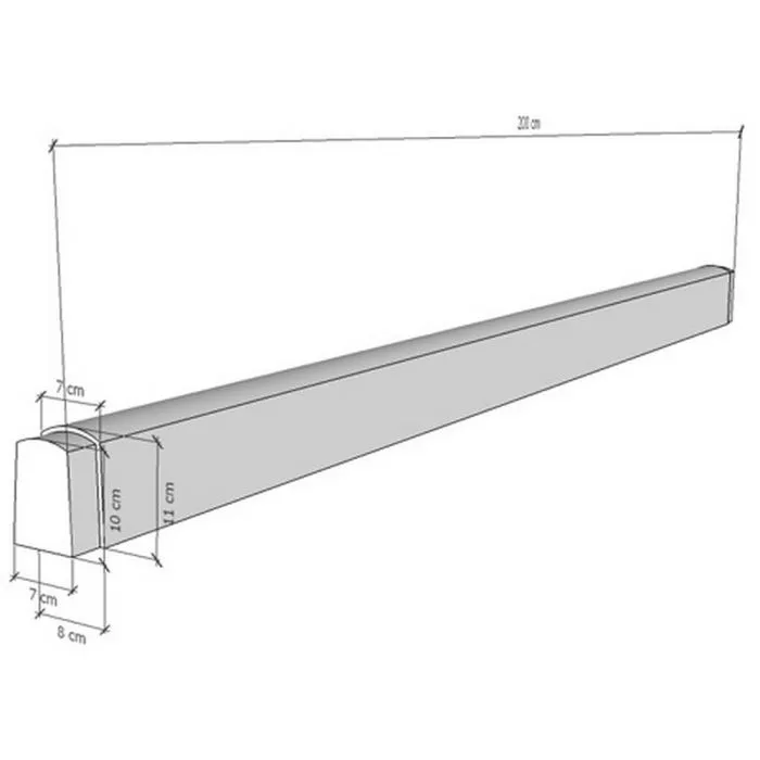 Concrete post post and rail 230cm