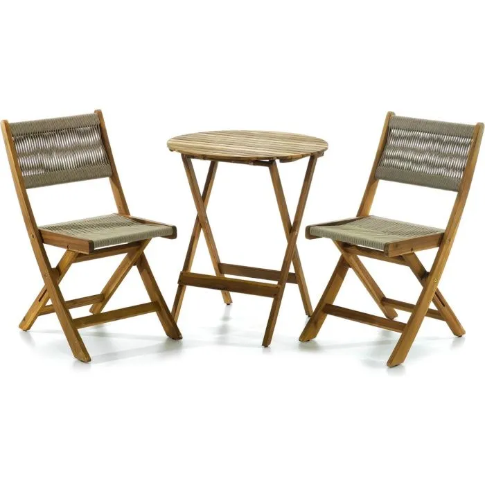 Bistro set garden furniture garden set Acacia 3-pcs