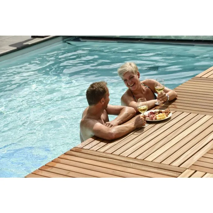 Decking tiles Bangkirai hardwood 100cm smooth