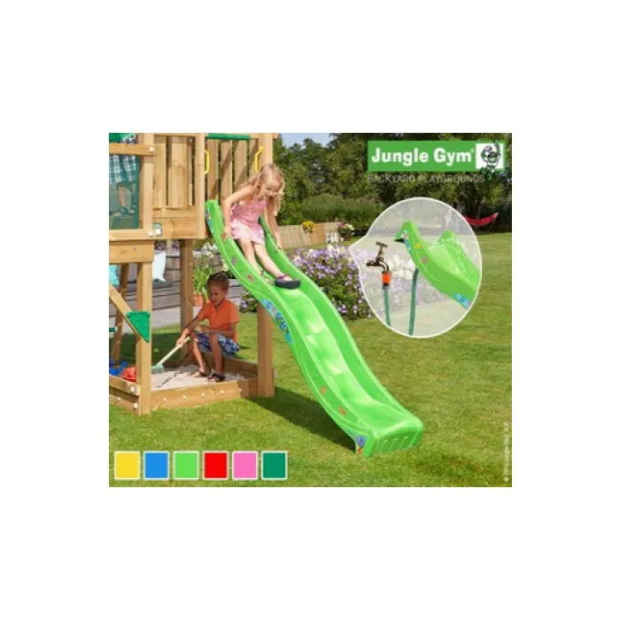 Wooden play house Jungle Castle Waveslide incl.