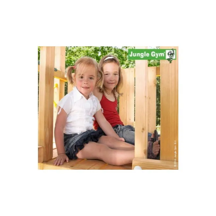 Wooden play house Jungle Castle Waveslide incl.