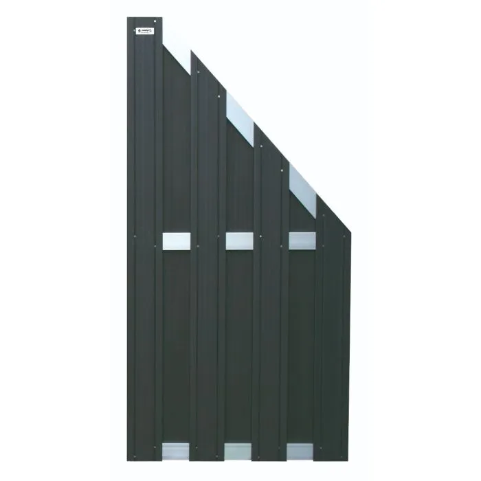 Fence panel black WPC 90x180/93cm