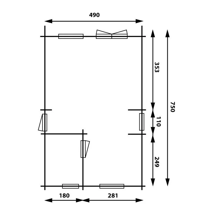 Lodge cabin Stavanger 5.2x7.8m (94mm)