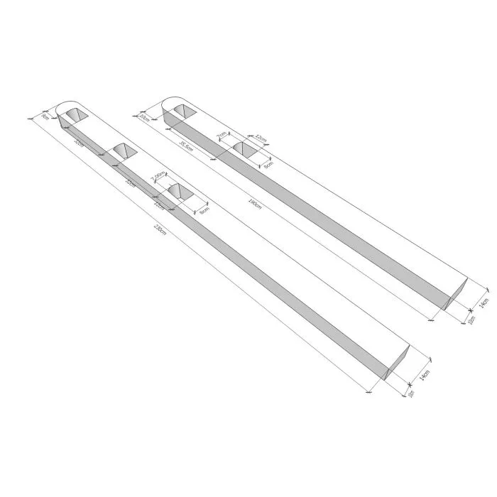 Concrete post post and rail 230cm