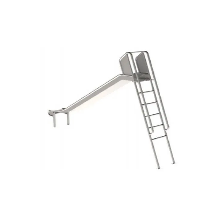 Playground slide stainless steel 200cm with ladder