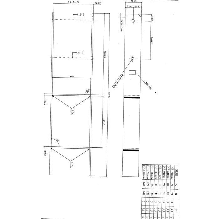 H post support bracket 91mm