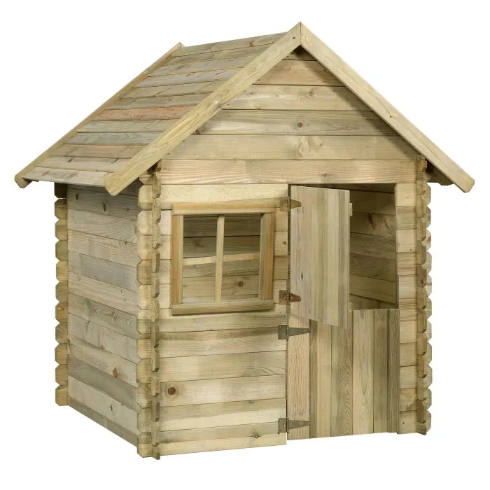 Wooden playhouse with floor 120x120x160cm