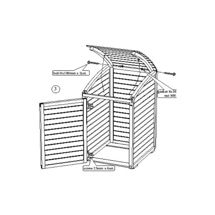 Bin cover wheelie 75x125x90cm