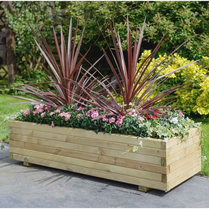 Wooden planters rectangular 120x40x35cm