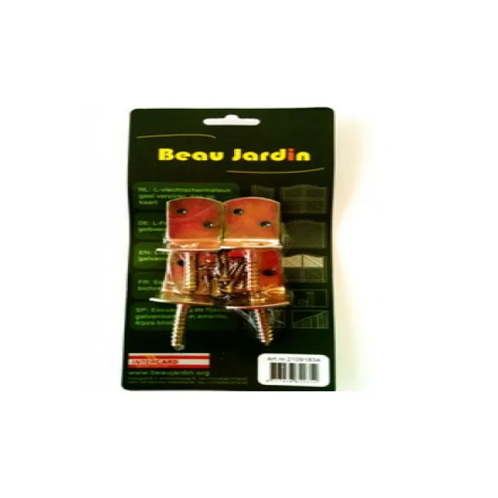 L-brackets yellow galvanized 4pcs/card