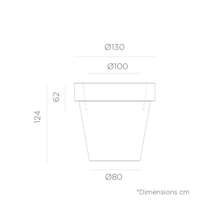 Flower pot and garden lighting design ø130cm