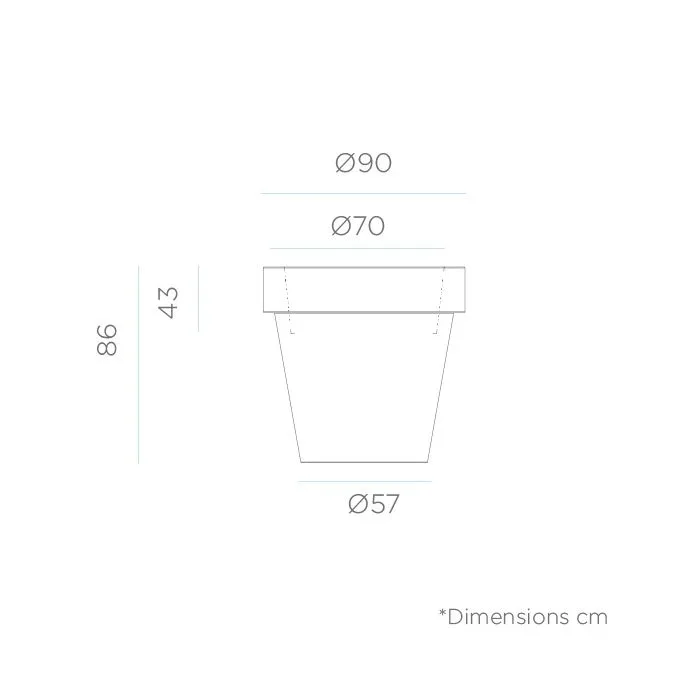 Flower pot and garden lighting design ø90cm