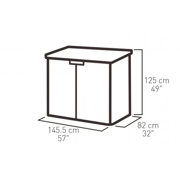 Wheelie bin cover double 145x125x82cm