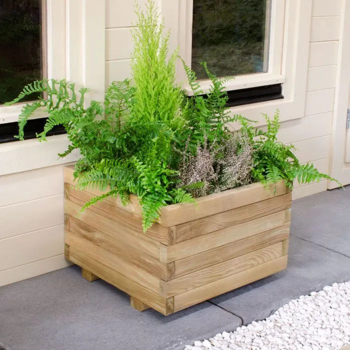 Square wooden planters 50x50x35cm