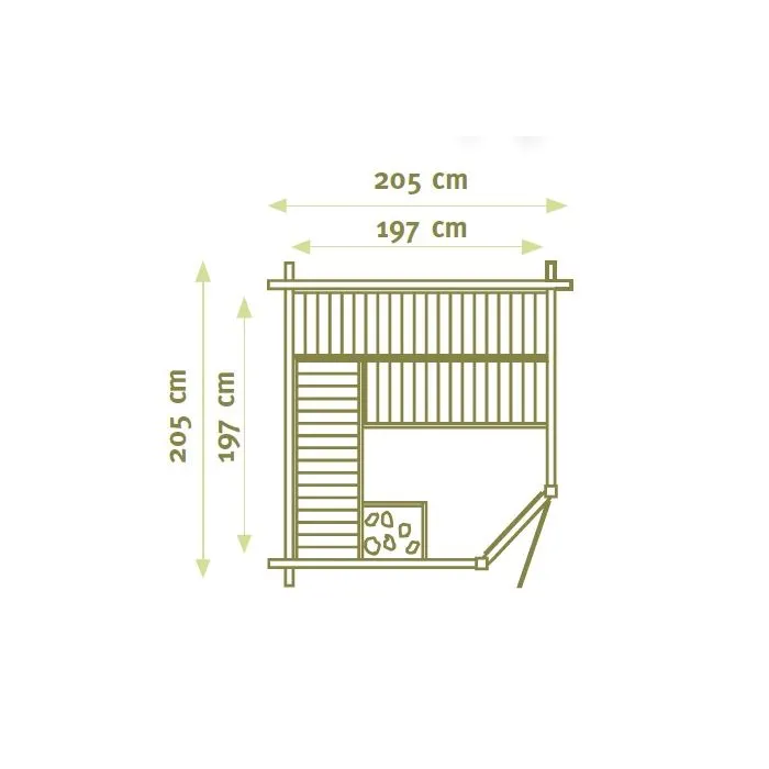 Indoor sauna corner sauna 205x205cm / 40mm
