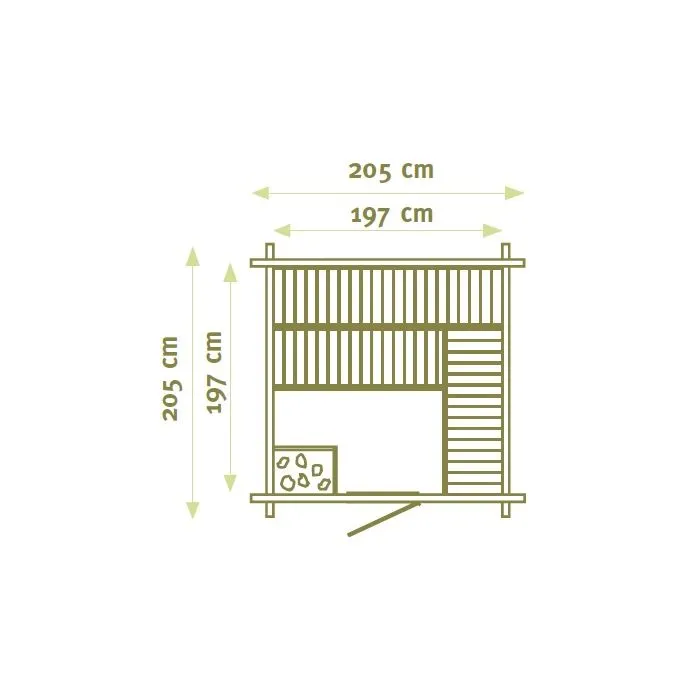 Indoor sauna 205x205cm / 40mm